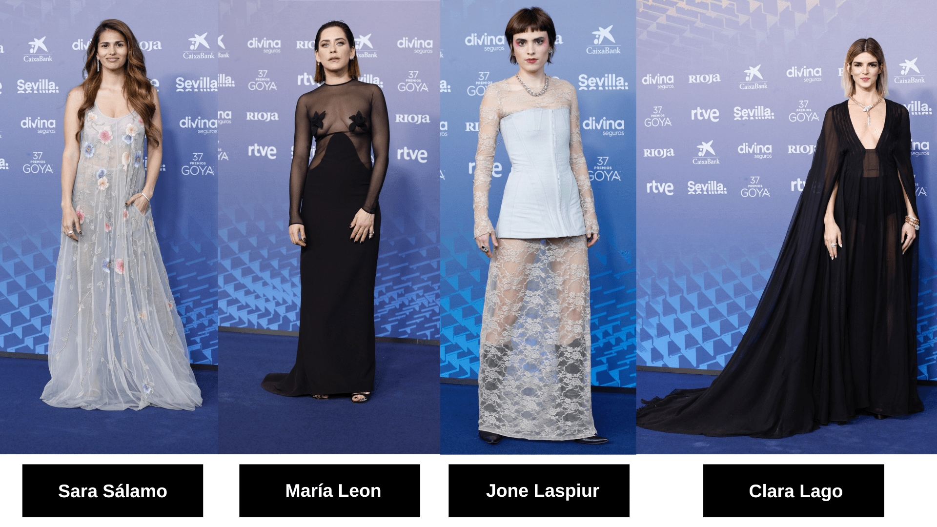 Transparencias y corsés en la alfombra roja de los Premios Goya