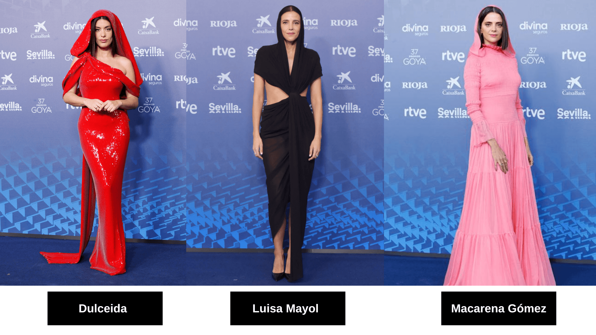 Las capuchas, última tendencia en moda, vistas en los looks de la alfombra roja de los Premios Goya