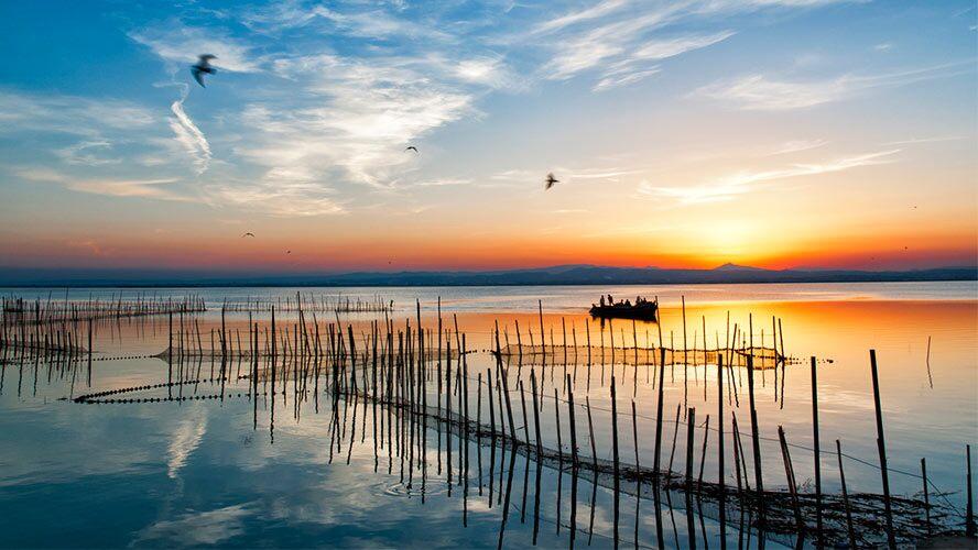 Atardecer en la Albufera de Valencia